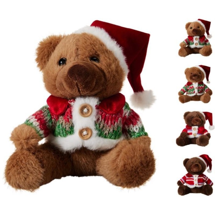 ORSETTO PELUCHE NATALIZIO H.35 2 ASSORTITI